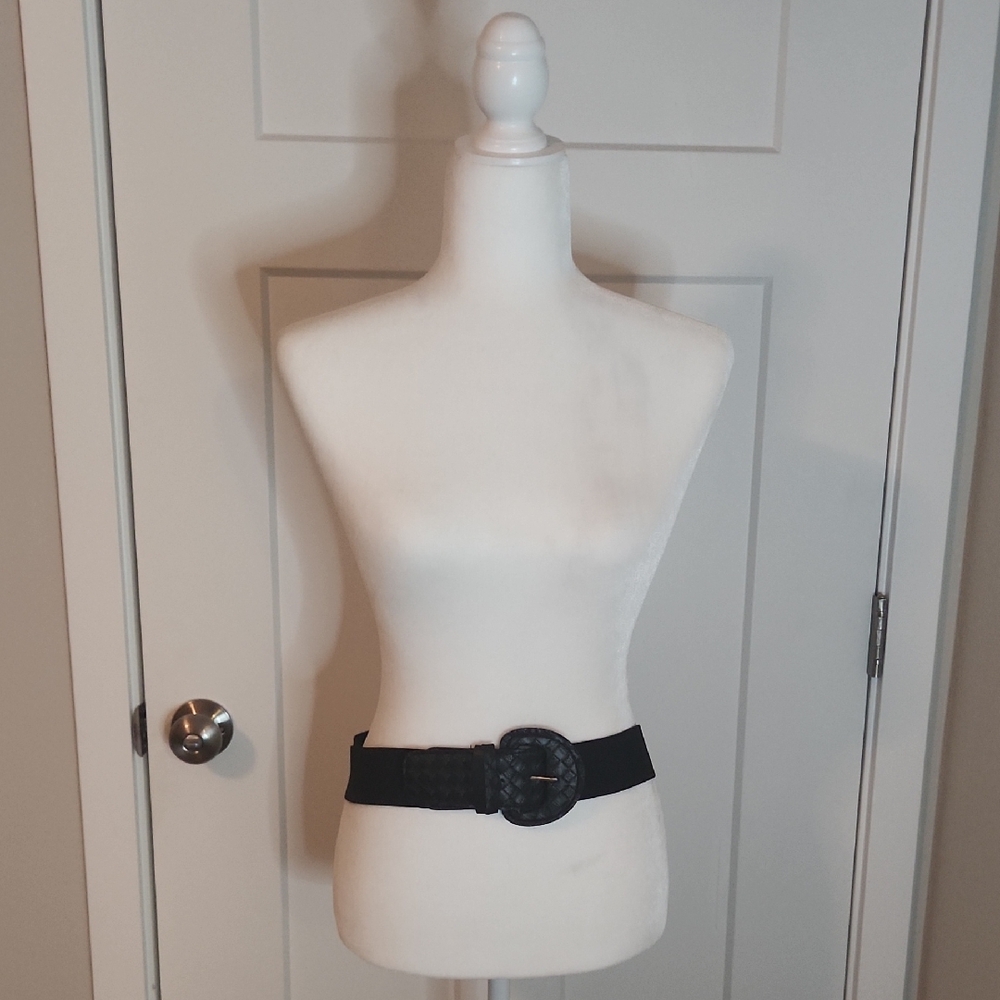 Black Belt with Textured Buckle